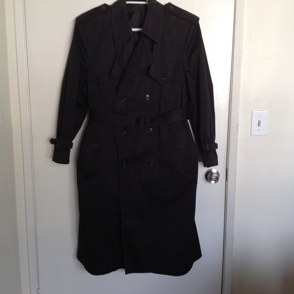 Vintage Men's  London Fog Black Trench Coat